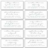 Chic Script Wedding Guest Address Labels (Vorderseite)