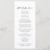 Chic Script Wedding Menükarte (Vorderseite)