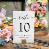 Chic Script Wedding Reception Tischnummer