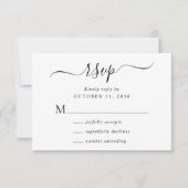 Chic Script Wedding RSVP Karte (Vorderseite)