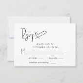Chic Script Wedding RSVP Karte (Vorderseite)