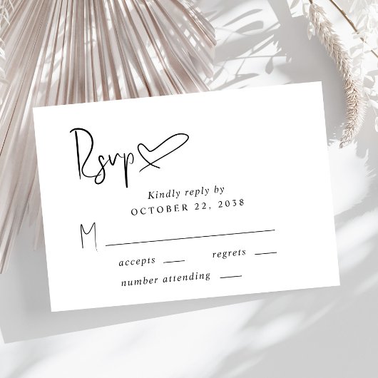 Chic Script Wedding RSVP Karte