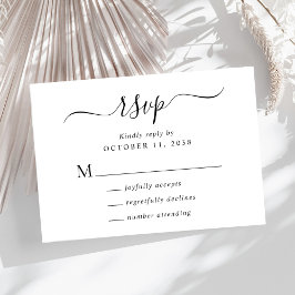 Chic Script Wedding RSVP Karte