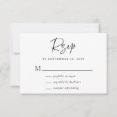 Chic Script Wedding RSVP Karte (Vorderseite)