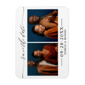 Chic Script Wedding Save the Date 2 Foto Collage Magnet (Vertikal)