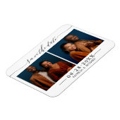 Chic Script Wedding Save the Date 2 Foto Collage Magnet (Linke Seite)