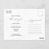 Chic Script Wedding Save the Date 2 Foto Collage Postkarte (Rückseite)
