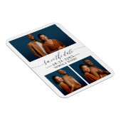 Chic Script Wedding Save the Date 3 Foto Collage Magnet (Rechte Seite)