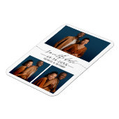 Chic Script Wedding Save the Date 3 Foto Collage Magnet (Linke Seite)
