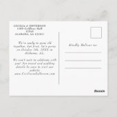 Chic Script Wedding Save the Date Announcement Postkarte (Rückseite)