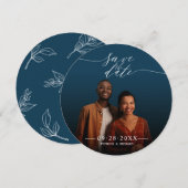 Chic Script Wedding Save the Date Foto Einladung (Vorne/Hinten)