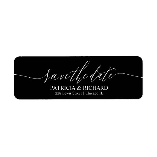 Chic Script Wedding Save the Date Rücksendeadresse (Vorne)