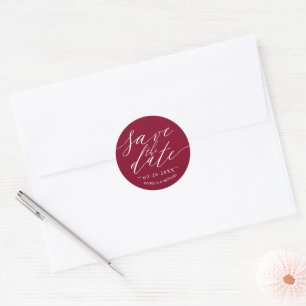 Chic Script Wedding Save the Date Runder Aufkleber