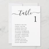 Chic Script Wedding Table Seekarte Einladung (Vorderseite)