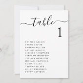 Chic Script Wedding Table Seekarte Einladung (Rückseite)