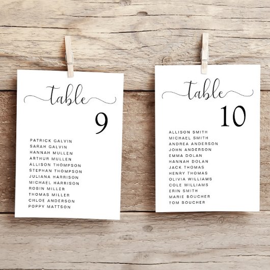 Chic Script Wedding Table Seekarte Einladung
