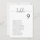 Chic Script Wedding Table Seekarte Einladung (Vorderseite)