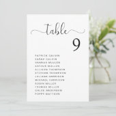 Chic Script Wedding Table Seekarte Einladung (Stehend Vorderseite)