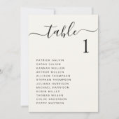 Chic Script Wedding Table Seekarte Einladung (Vorderseite)