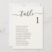 Chic Script Wedding Table Seekarte Einladung (Rückseite)