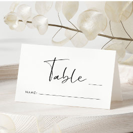 Chic Script Wedding Tischnummer Platzkarte