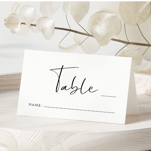 Chic Script Wedding Tischnummer Platzkarte
