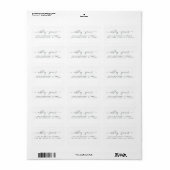 Chic Script White Wedding Return Address Label Adressaufkleber (Vorne)