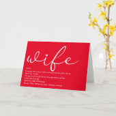 chic Script Wife Definition Love Heart Red Karte (Gelbe Blume)