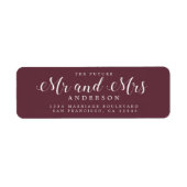 Chic Script Zukunft Mr Mrs Hochzeits Rücksendeadre (Vorne)