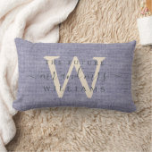 Chic Script Zukünftiger Mr Mrs Monogramm Blaues Le Lendenkissen (Decke)