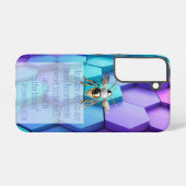 Chic Scripture Blue Mauve Honigwabe Gold Biene Samsung Galaxy Hülle (Rückseite (Horizontal))