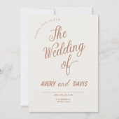 Chic Scripture Wedding Einladung (Vorderseite)