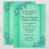 Chic Sea Green Columns Einladung (Vorne/Hinten)