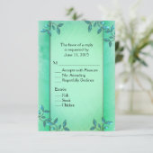 Chic Sea Green Columns RSVP Karte (Stehend Vorderseite)