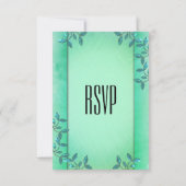 Chic Sea Green Columns RSVP Karte (Rückseite)