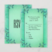 Chic Sea Green Columns RSVP Karte (Vorne/Hinten)
