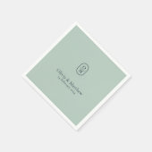 Chic Seafoam Green Modern Wedding Monogram Wedding Serviette (Ecke)