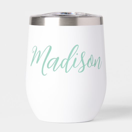 Chic Seafoam Green Personalisiert Name (Vorderseite)