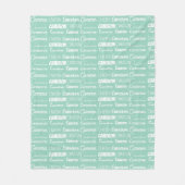Chic Seafoam Green Personalized Name Collage Fleecedecke (Vorderseite)