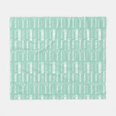 Chic Seafoam Grün personalisierter Namenscollage Fleecedecke (Vorderseite (Horizontal))