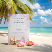 Chic Seashells Coral Underwater QR Code Hochzeit Einladung