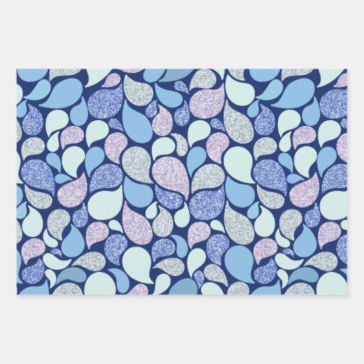 Chic Seepferd Girly Ocean Pattern Baby Girl Geschenkpapier Set (Vorderseite 2)