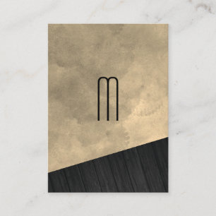 Chic Sepia Aquarell Holz Monogramm Visitenkarte