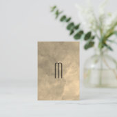 Chic Sepia Watercolor Monogram Visitenkarte (Stehend Vorderseite)