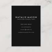 Chic Sepia Watercolor Wood Monogram Visitenkarte (Rückseite)