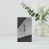 Chic Sepia Watercolor Wood Monogram Visitenkarte (Stehend Vorderseite)