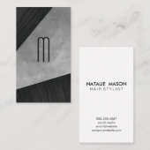 Chic Sepia Watercolor Wood Monogram Visitenkarte (Vorne/Hinten)