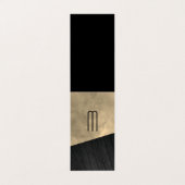 Chic Sepia Watercolor Wood Monogram Visitenkarten (Außenseite Aufgefaltet)