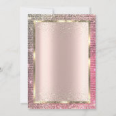 Chic Sequins Balloons Rose Goldene Rente Einladung (Rückseite)