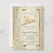 Chic Sequins Dress Gold 70. Geburtstag Einladung (Vorderseite)